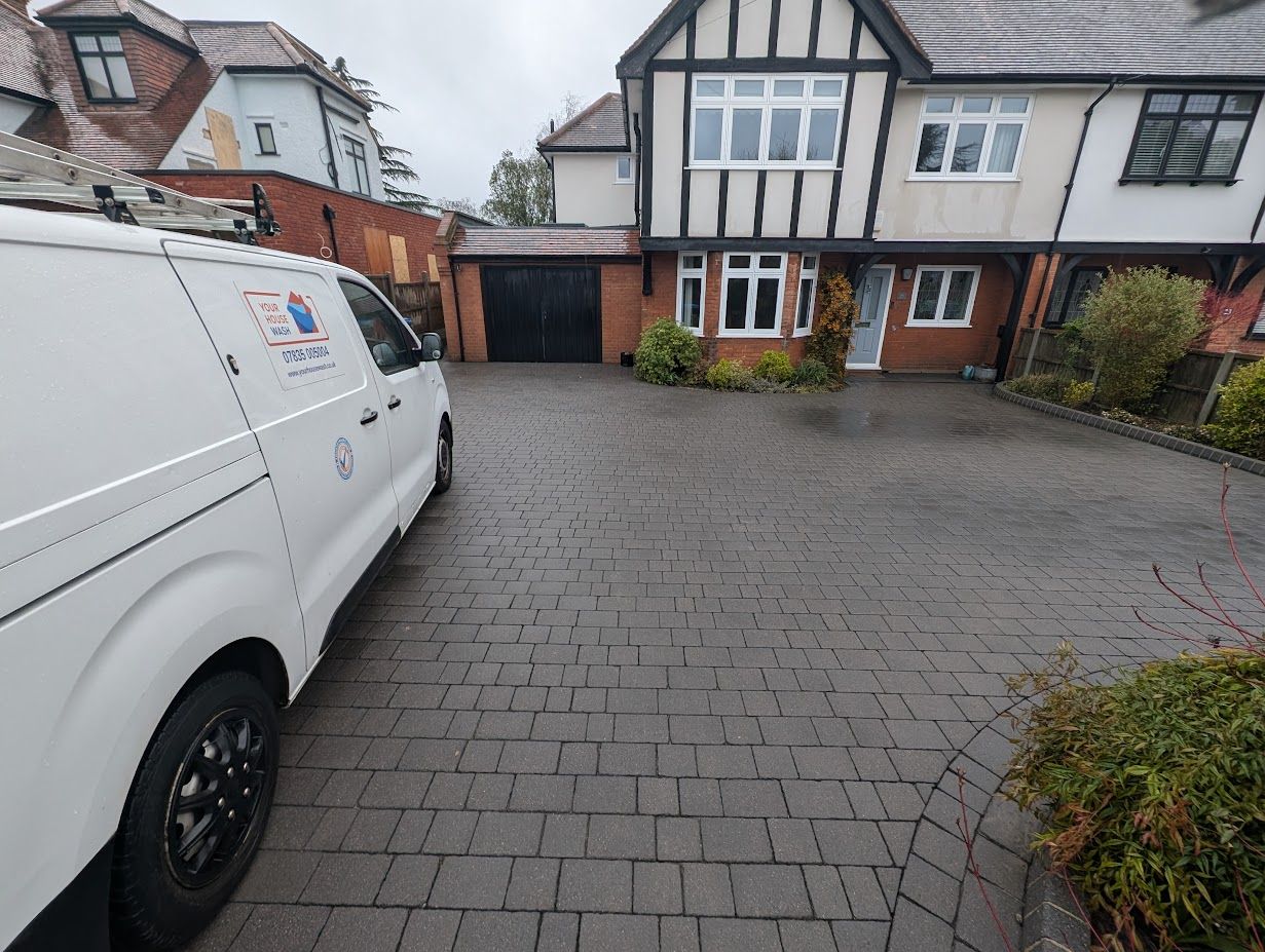 Block paving driveway cleaned