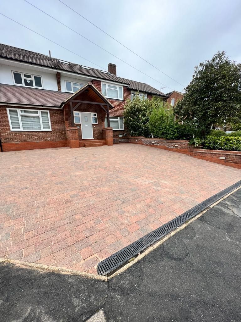 Red block paving driveway clean